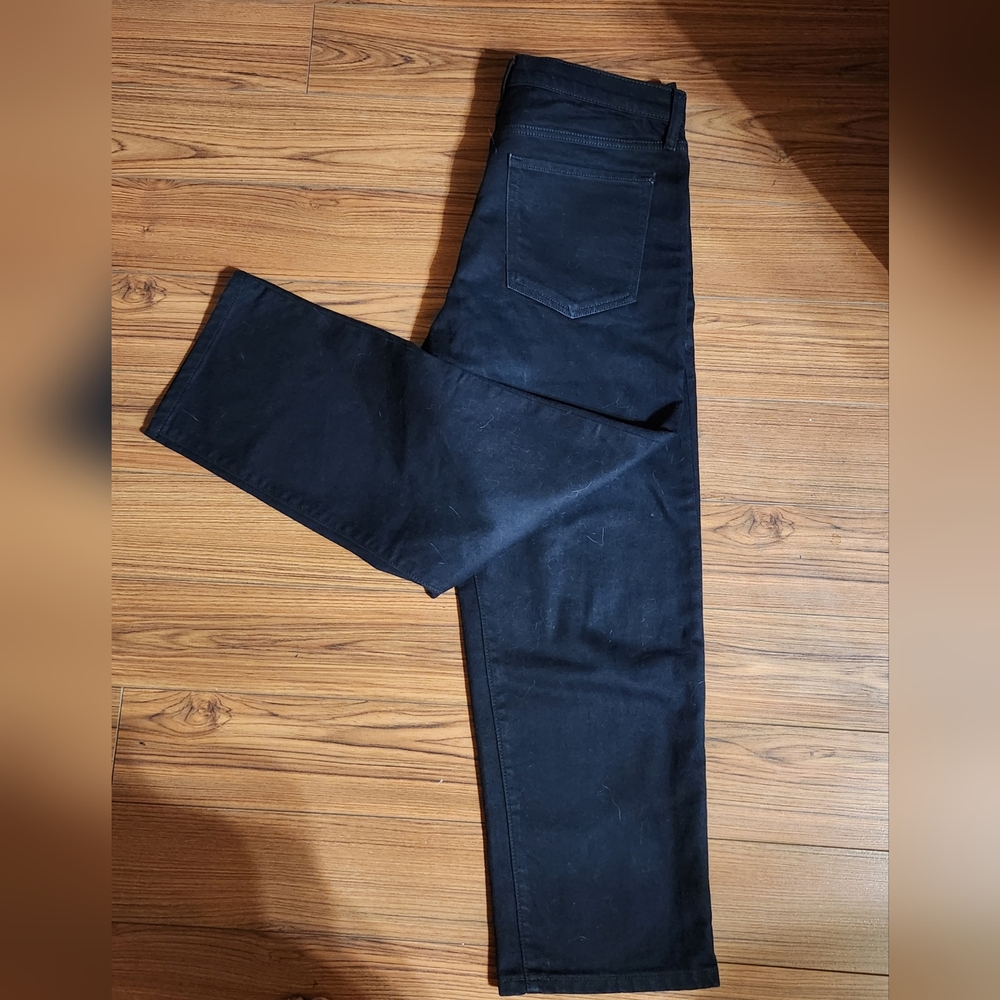 Banana Republic High-Rise Button-Fly Black Straight Jean